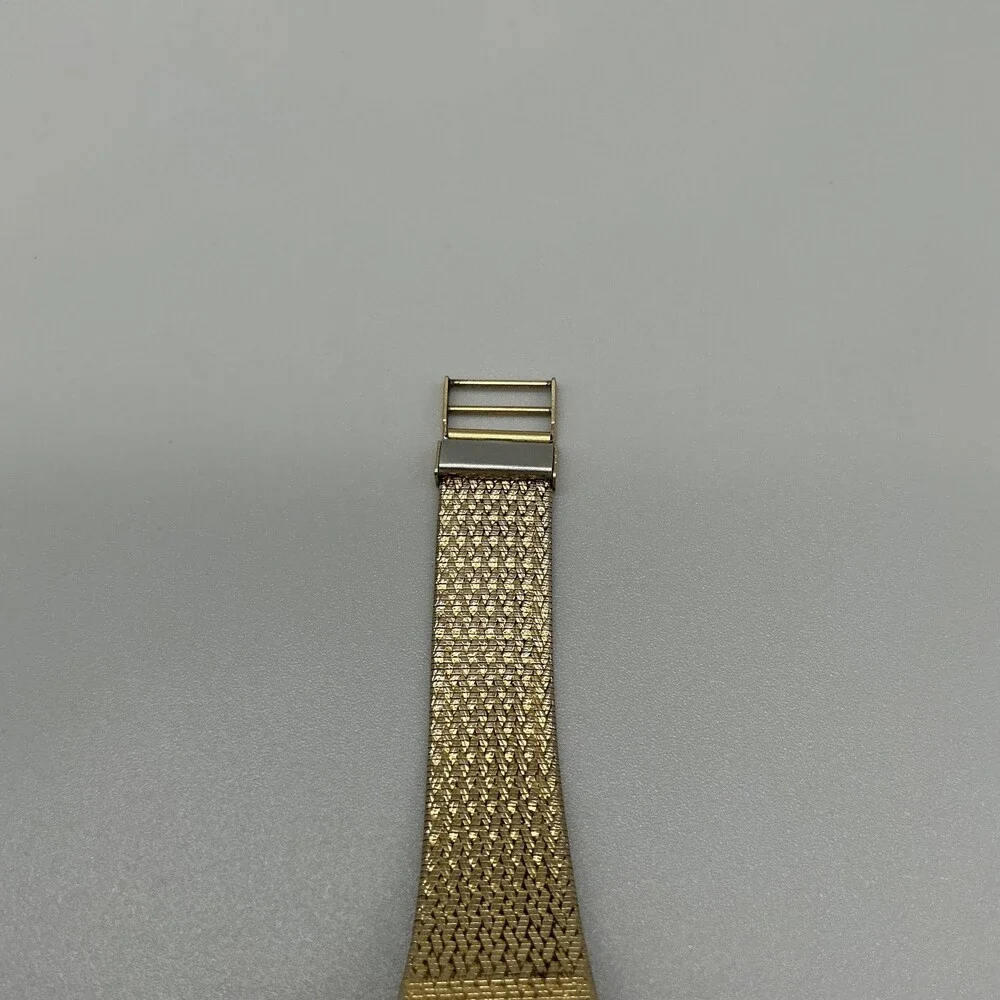 Vintage Seiko Quartz Mens Watch 25mm Gold Tone Mesh 5Y30-5B49 New Battery 7.75